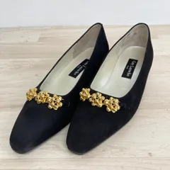 Guy Laroche/ギ ラロッシュ パンプス 23cm ブラック/黒 ゴールド金具 スエード調 日本製 レディース 靴[OA04876]のサムネイル