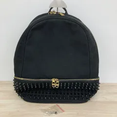 美品 DIAVEL ディアベル リュックサック/バックパック ブラック/レッド キャンバス スタッズ ゴールド金具[OX03223]のサムネイル