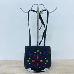美品 SONIA RYKIEL NIGHT AND DAY ソニアリキエル ミニショルダーバッグ/ポシェット ブラック ビジュー装飾 レディース[OB04102]のサムネイル