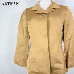 【高級・日本製】ARTISAN アルティザン テーラードジャケット キャメル 9 M 比翼 3つボタン シングル 背抜き レディース 08-11JD01 【000109】のサムネイル