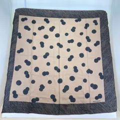 美品 HIROKO KOSHINO ヒロココシノ スカーフ/大判ハンカチ ベージュ×ネイビー ドット柄×ゼブラ柄/アニマル柄[OK04228]のサムネイル