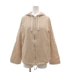ジュンコシマダパート２ JUNKO SHIMADA part2 パーカー フーディー 9AR 茶 ブラウン ギンガムチェック柄 ジップアップ 長袖 /NU ■ECF004のサムネイル