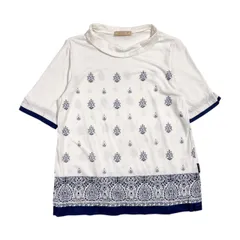 CROCODILE クロコダイル フローラル デザイン 半袖 tシャツ カットソー サイズ L /ホワイト系 レディース エレガントのサムネイル