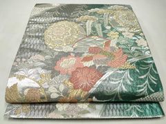 平和屋着物○男性 本場筑前博多織 角帯 格子柄 正絹 逸品 CABF0248ak