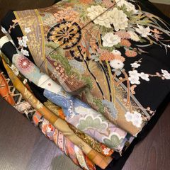 黒留袖 5枚まとめ売り金駒刺繍 金彩 材料 1016 - メルカリ