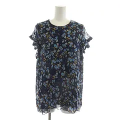 ディースクエアード DSQUARED2 Frill Top ブラウス プルオーバー 花柄 フレンチスリーブ 40 L 青 ブルー /DK ■GY29 ■PNのサムネイル