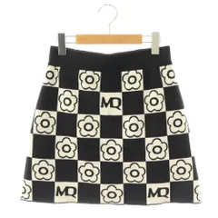 マリークワント MARY QUANT デイジー ニット スカート 台形スカート ミニ M ブラック ホワイト /DF ■OSのサムネイル