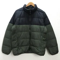 g■ユニクロ/UNIQLO ウルトラライトダウンジャケット/バイカラー【L】緑黒/men's/H78【中古】■のサムネイル