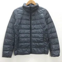 g■ユニクロ/UNIQLO ウルトラライトダウンジャケット/千鳥格子【M】灰黒/LADIES/H69【中古】■のサムネイル