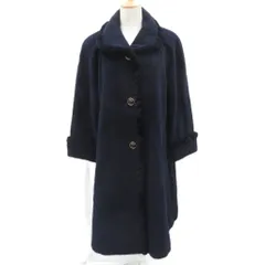 ハーディエイミス HARDY AMIES コート ロング丈 9号 紺 無地 ラウンドカラー /SY17 ■GY99のサムネイル