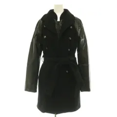 ディーゼル DIESEL コート ロング 切替 レザー S 黒 /HK ■GY18のサムネイル