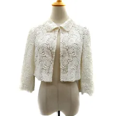 ルネ Rene ジャケット ショート丈 34 XS 白 総レース 七分袖 シースルー /SY45 ■GY99のサムネイル