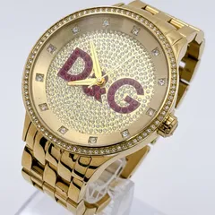 【美品】D&G TIME 腕時計 ゴールド ラインストーン ビッグロゴ 342のサムネイル