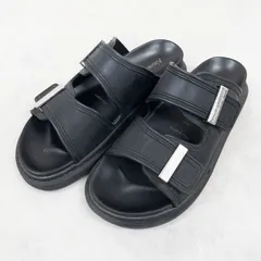 Alexander McQUEEN アレキサンダーマックイーン ラバー ハイブリッドスライド サンダル ベルト ラバー ブラック レディース b02231のサムネイル