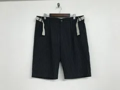 本物センスオブプレイスURBANRESEARCHアーバンリサーチストライプ柄スラックスハーフショートパンツミリタリーワークサーフアメカジビジネススーツゴルフストリートスケーターメンズ黒ブラックLのサムネイル