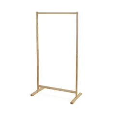 衣類収納に便利なハンガーラック シングル 幅77cm ナチュラル 木製 組立品【ナチュラル・幅77cm】のサムネイル