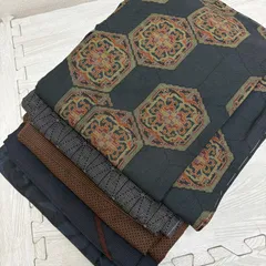 大島紬 着物 正絹 5着 着物まとめ売り リメイク材料 s-1140のサムネイル