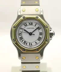 美品 Cartier カルティエ Ref.0907 サントスオクタゴンSM YG/SS 1980年代 レディース 自動巻き 時計のサムネイル