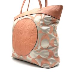 COACH Y2K Laura Signature Tote Bag Pink b Beige コーチ ラウラ