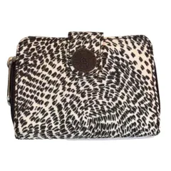 キプリング KIPLING 二つ折り財布 ラウンドジップ レオパード柄 白 ホワイト 黒 ブラックのサムネイル