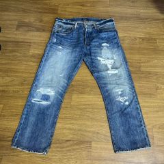 希少】WILLIAM WALL Dカン付 リペア加工デニム 赤耳 W84 - メルカリ