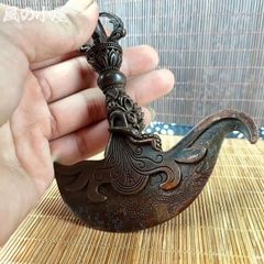 [인기 상품] 티베트 용두 칼 드래곤 빈티지 골동품 조각 구리 세공 용두 법기 금강기 금강기 장식품 공예품 미술품 입상 풍수 개운
