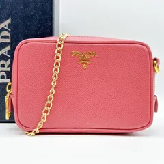 美品 PRADA プラダ サフィアーノ レザー ミニ ショルダーバッグ ピンク 1N1674のサムネイル
