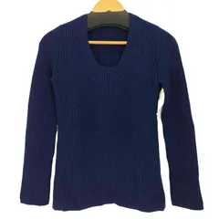 ジルサンダーネイビー JIL SANDER NAVY ウール フレア Uネック リブ 長袖 ニット レディース import：S のサムネイル