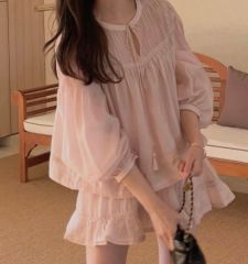 oneu】tulle chiffon blouse(ベビーピンク) | Mercari