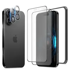 MINIKA 【アンチグレアフィルム】 iPhone 17 用の 保護フィルム さらさら いPhone 17 ガラスフィルム アンチグレア 反射防止 アイフォン 17 フィルム サラサラ 指紋防止 全面保護 高感度タッチ 【ガイド枠付き/カメラフィルム 付きのサムネイル