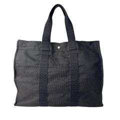 HERMES エルメス エールライン GM トートバッグ グレー キャンバス