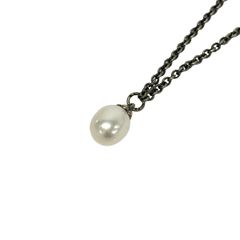 美品】トロールビーズ シルバー ホワイトパールロングネックレス 90cm