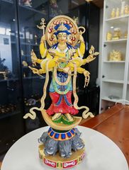 象牙風仏像 観音菩薩 獅子に乗る観音 彫刻 置物45㎝ 仏像 観音菩薩 獅子に乗る観音 彫刻 置物45㎝ - メルカリ