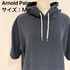Arnold Palmer（アーノルドパーマー）半袖パーカー フード付き 紺色 白 Mサイズ メンズのサムネイル