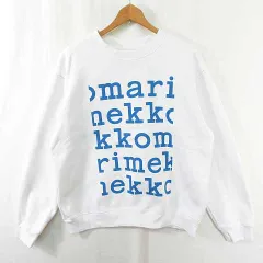 マリメッコ marimekko KIOSKI スウェット トレーナー 裏起毛 長袖 コットン S ホワイト ロゴ kz15807のサムネイル