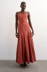 トップショップ レディース トップス ワンピース コットン マキシ Topshop Drop Hem Cotton Maxi Sundress Rust ラストのサムネイル
