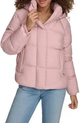 リーバイス レディース アウター ジャケット・ブルゾン キルティング Levis Hooded Quilted Puffer Jacket Pale Mauveのサムネイル