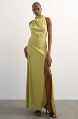 トップショップ レディース トップス ワンピース オープンバック スタンドネック マキシ ホルター Topshop Halter Funnel Neck Open Back Maxi Dress Liのサムネイル