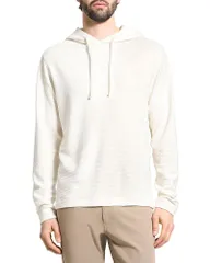 セオリー メンズ アウター パーカー・スウェット リラックスフィット Theory Delroy in Studio T Jacquard Relaxed Fit Hoodie Winter Ivorのサムネイル