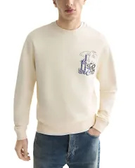 スコッチアンドソーダ メンズ アウター パーカー・スウェット クルーネック シャツ ロゴ グラフィック Scotch Soda Logo Graphicrewneck Sweatshirt Eggnoのサムネイル