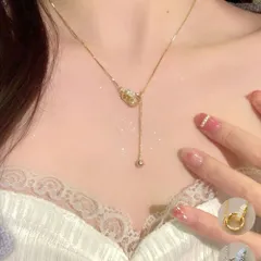 ダブルリングネックレス ペンダント韓国風 上品ネックレス レディース 華奢チェーン きれいめアクセサリー ゴールドカラー 大人可愛い リングモチーフ 結婚式 通勤 プレゼント 女子会 大人フェミニン華奢 華やかなネックレス 送料無料のサムネイル