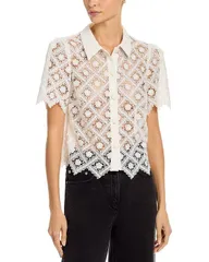 ミリー レディース トップス シャツ レース MILLY Addison Tile Lace Shirt Ecru エクリュのサムネイル