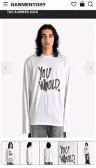 Acne Studios アクネストゥディオズ ロングスリーブ Tシャツ ロゴ 白 (M) リラックスド フィットのサムネイル