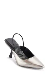 カール ラガーフェルド レディース シューズ ヒール KARLAGERFELD PARIS Keera Pointed Toe Slingback Pumpewter Black ブラックのサムネイル