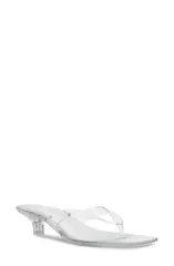 スティーブ マデン レディース シューズ ヒール Steve Madden Tracie Kitten Heel Flip Flop Clearのサムネイル