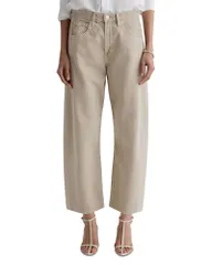 エージー レディース ボトムス デニムパンツ ジーンズ AG Hattie High Rise Crop Barrel Jeans in Sulfur Lightaupe Sulfur Lightauのサムネイル