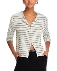 ラグアンドボーン レディース アウター カーディガン セーター ニット rag bone The Knit Stripe Boxy Cardigan Sweater Light Gray Multiのサムネイル