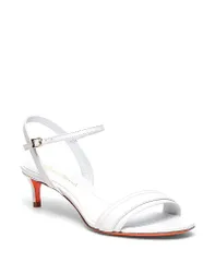 サントーニ レディース シューズ サンダル レザー ヒール Santoni Womens Leather Midheel Sandals White ホワイトのサムネイル