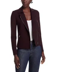 マジェスティック レディース アウター ジャケット・ブルゾン パイル Majestic Filatures French Terry Moto Jacket Aubergine オーバージーンのサムネイル
