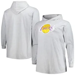 ファナティクス メンズ アウター パーカー・スウェットール Mens Fanatics Branded Heather Gray Los Angeles Lakers Big Tall Pulloveのサムネイル